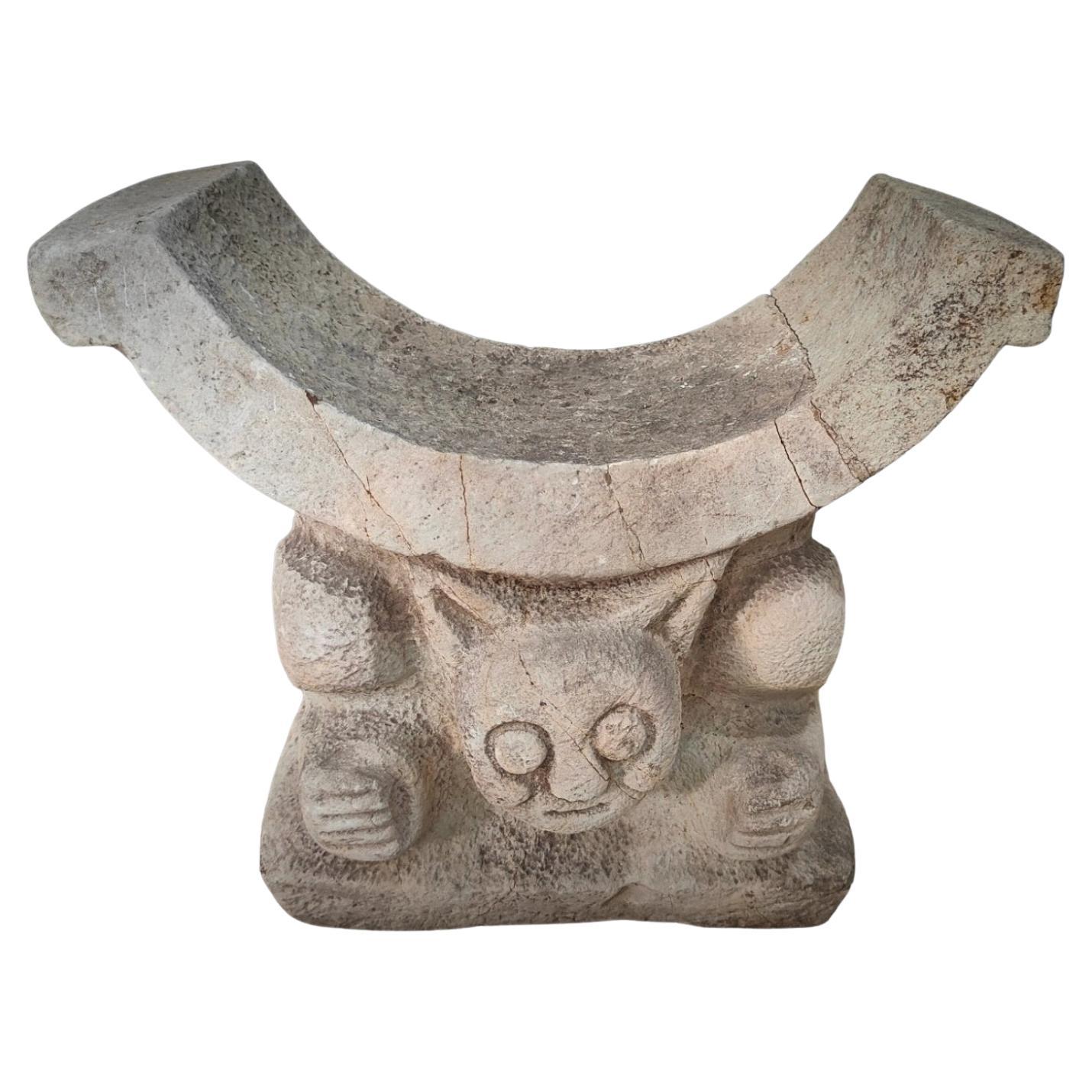 Manteña Chair of Power Cachique of Prehispanic Ecuador 900 AD For Sale