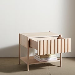 Mantle bedside table in Blanc American Oak