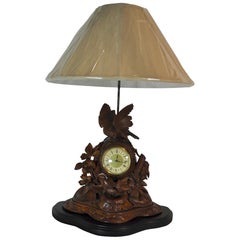 Antique Mantle Clock Lamp, circa 1900