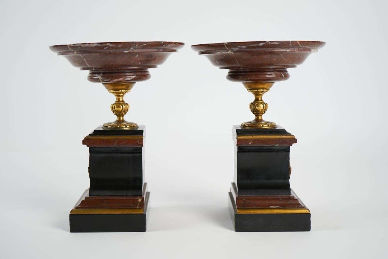 Mantle Clock Napoleon III, Eugene Cornu Enamel, Cherry and Black Belgian Marble 9