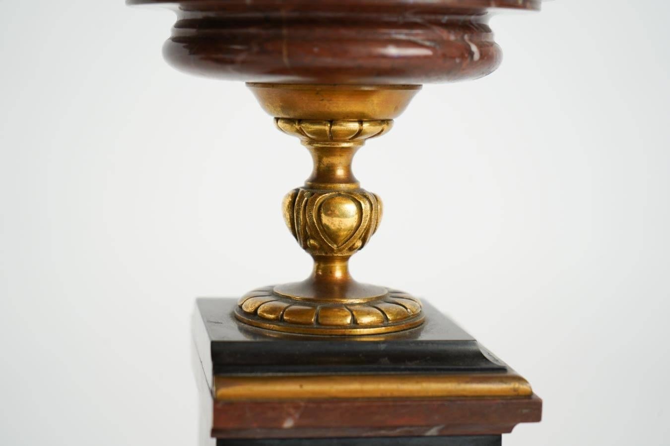 Mantle Clock Napoleon III, Eugene Cornu Enamel, Cherry and Black Belgian Marble 10