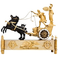 Antique Mantle Clock with Chariot of Telemachus, Paris, Early 19th Century