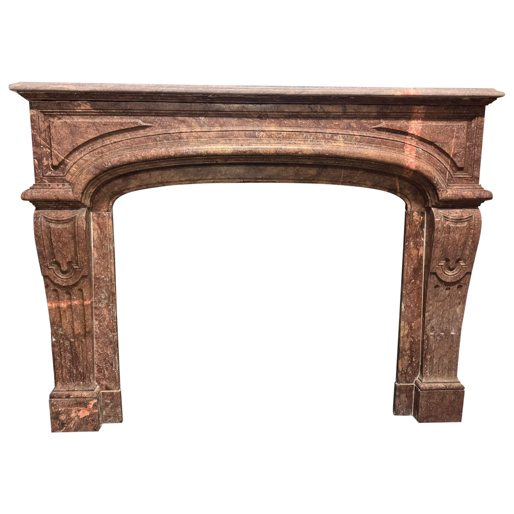 Mantle fireplace in Rosso Lepanto marble, Italy