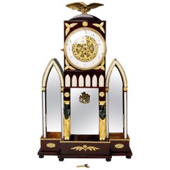 Mantle Mantel Table Chiming Clock Caryatides Empire Austria, Vienna