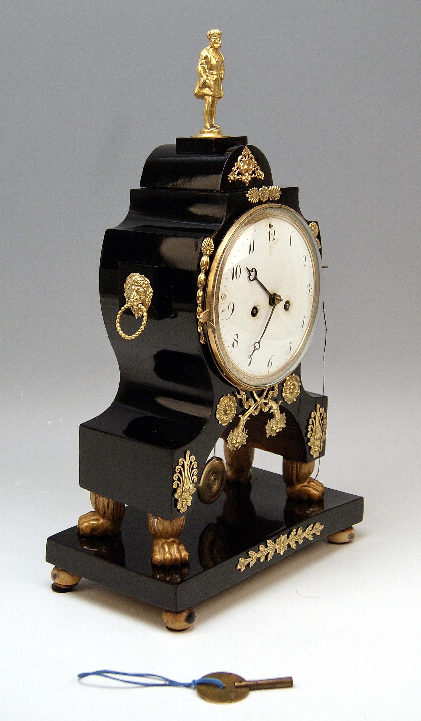 Austrian Mantle Mantel Table Chiming Clock Paws Feet Empire, Austria, Vienna