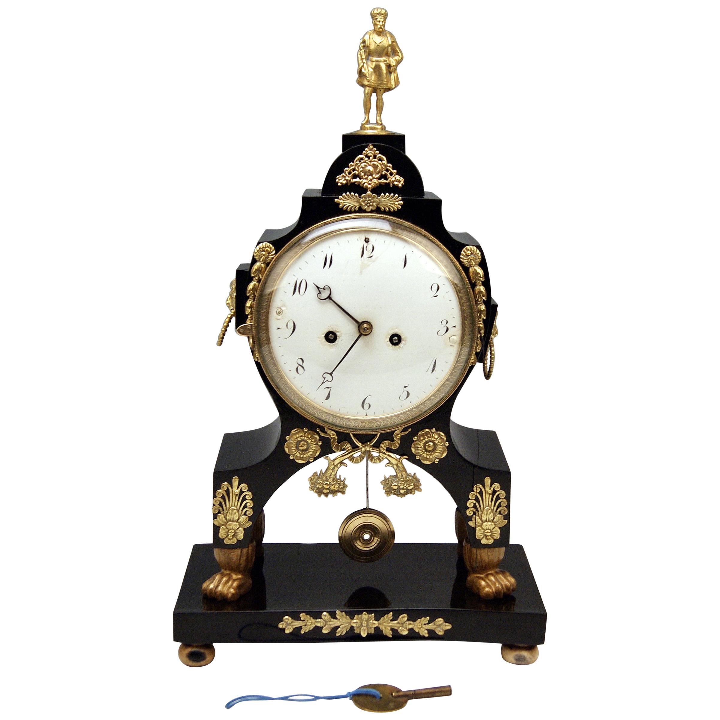 Mantle Mantel Table Chiming Clock Paws Feet Empire, Austria, Vienna
