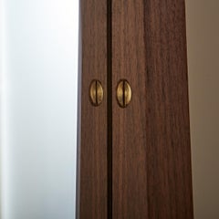 Mantle Mirror in American Walnut and Hexagonal Brass