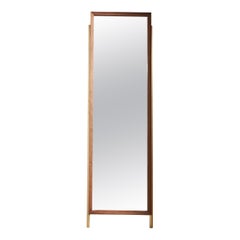 Mantle Mirror in American Walnut and Hexagonal Brass