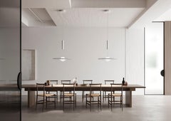 Manto Mid-Century Modern Style Pendant Blown Glass and Fabric, Adjustable Small