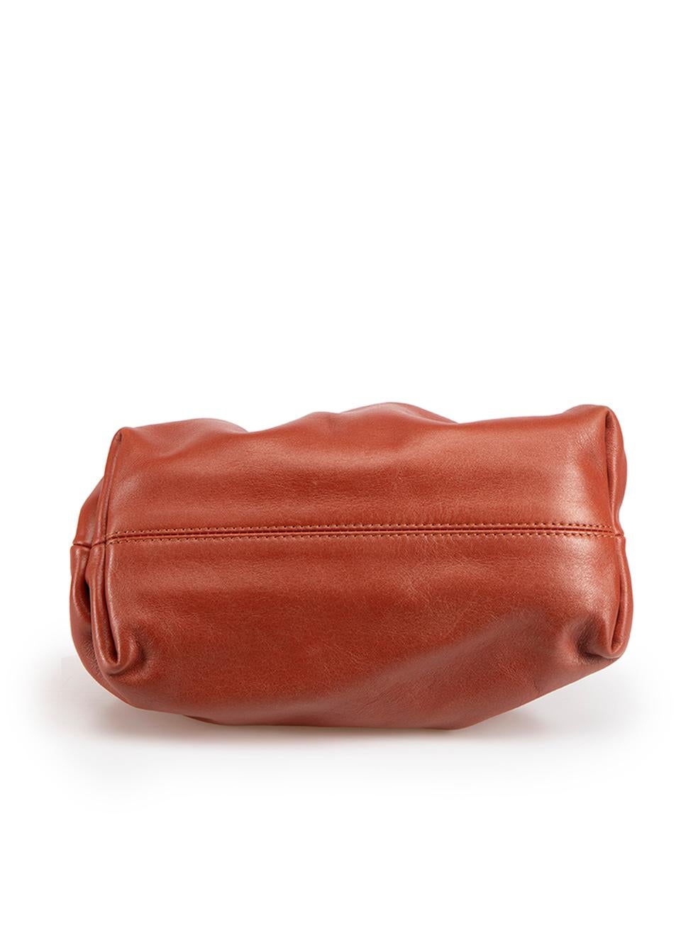Women's Manu Atelier Brick Red Leather Ruched Mini Bag