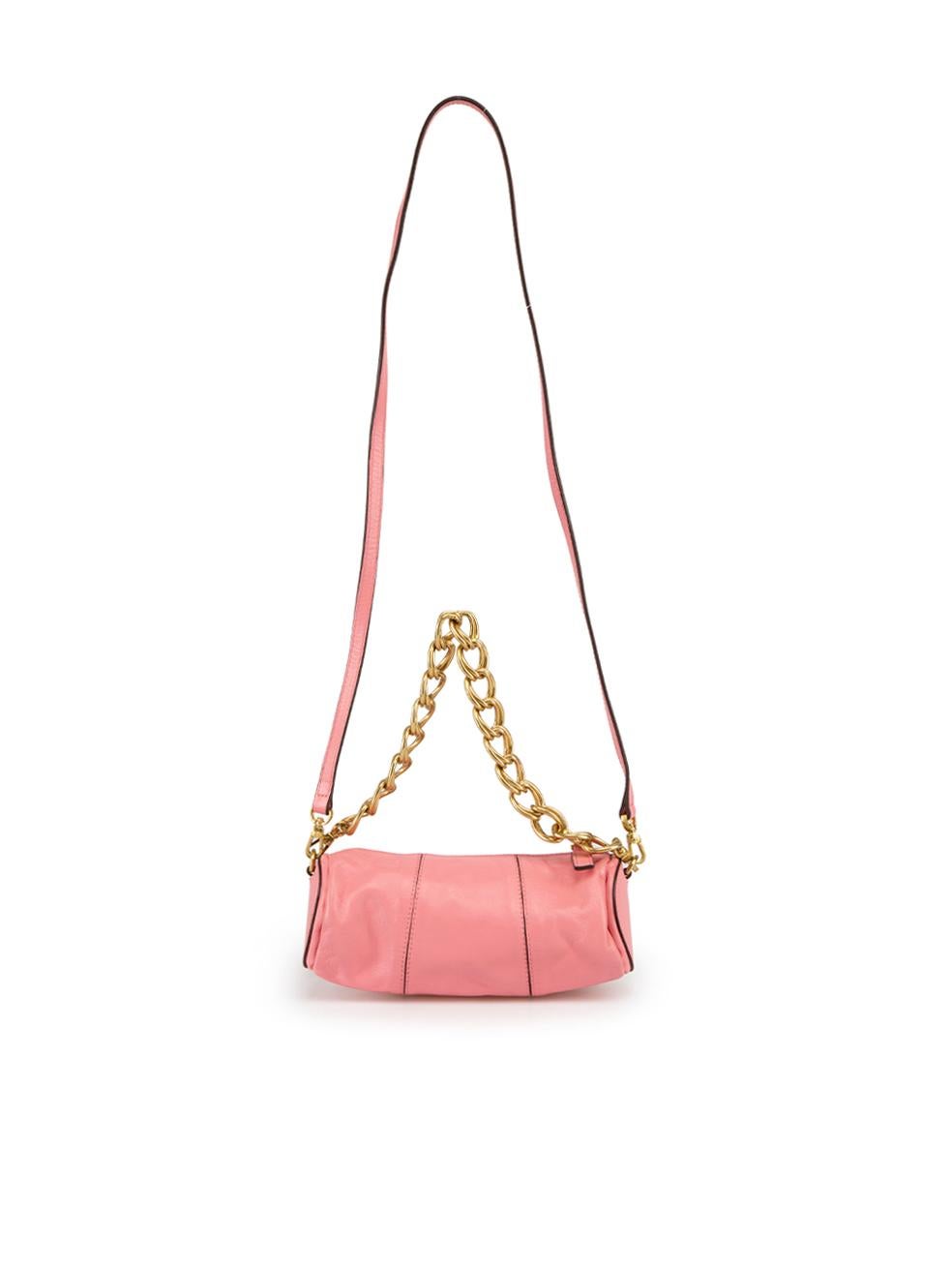 Manu Atelier Pink Mini Cylinder Convertible Bag In Excellent Condition For Sale In London, GB