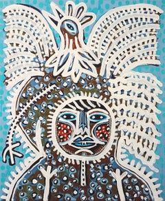 Kind im Hahnenkostüm, Zeitgenössische Kunst, Abstrakte Malerei, 21. Jahrhundert