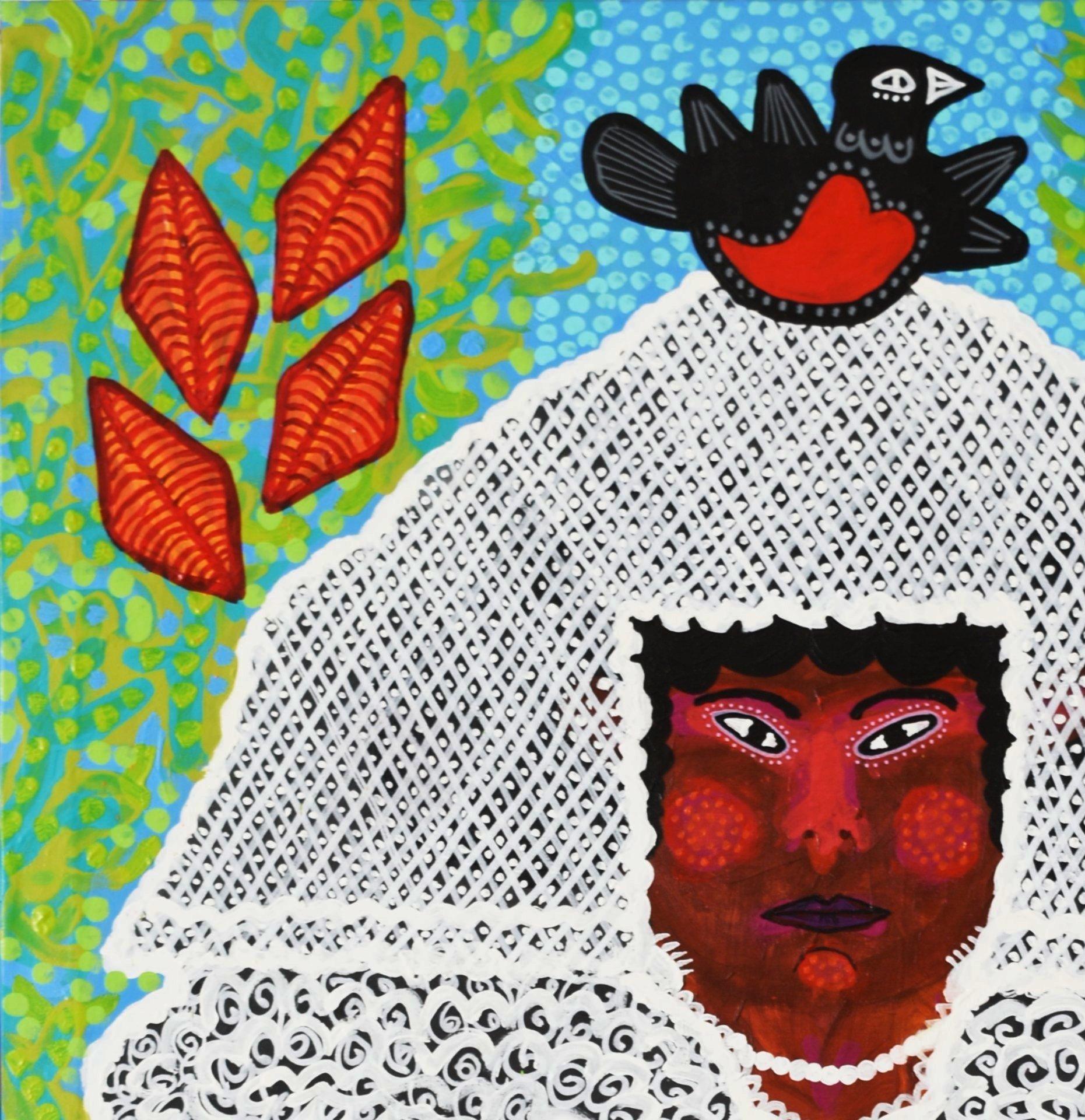 Latin Bride Portrait, Zeitgenössische Kunst, Abstrakte Malerei, 21. Jahrhundert im Angebot 1