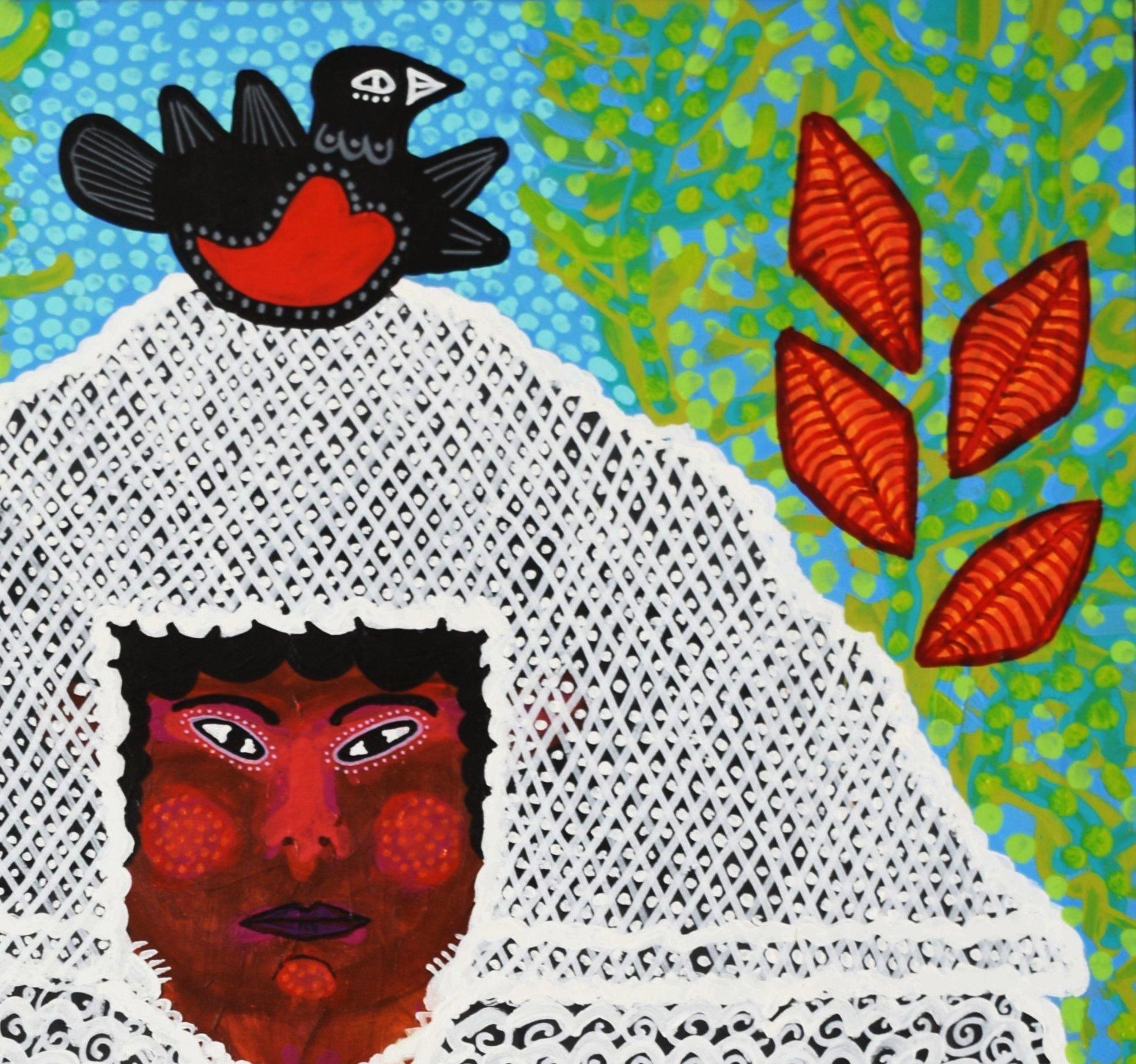 Latin Bride Portrait, Zeitgenössische Kunst, Abstrakte Malerei, 21. Jahrhundert im Angebot 2