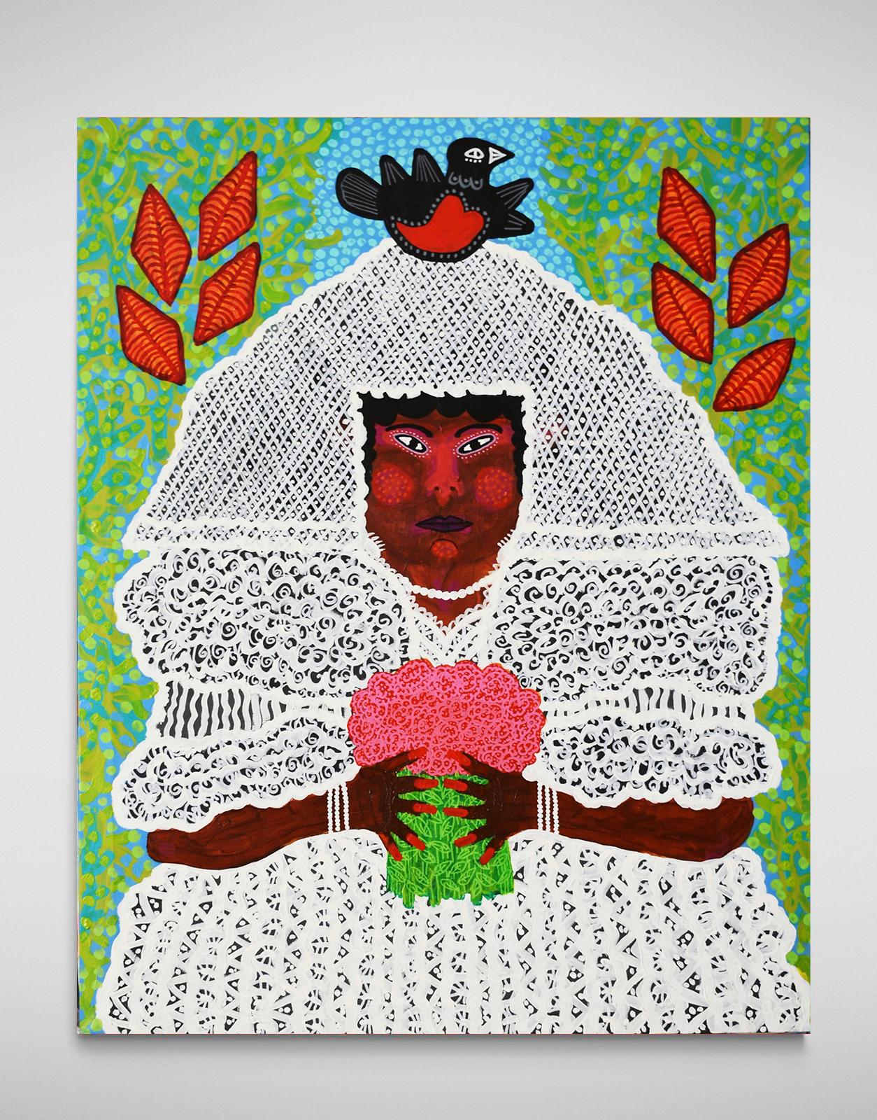 Latin Bride Portrait, Zeitgenössische Kunst, Abstrakte Malerei, 21. Jahrhundert im Angebot 3