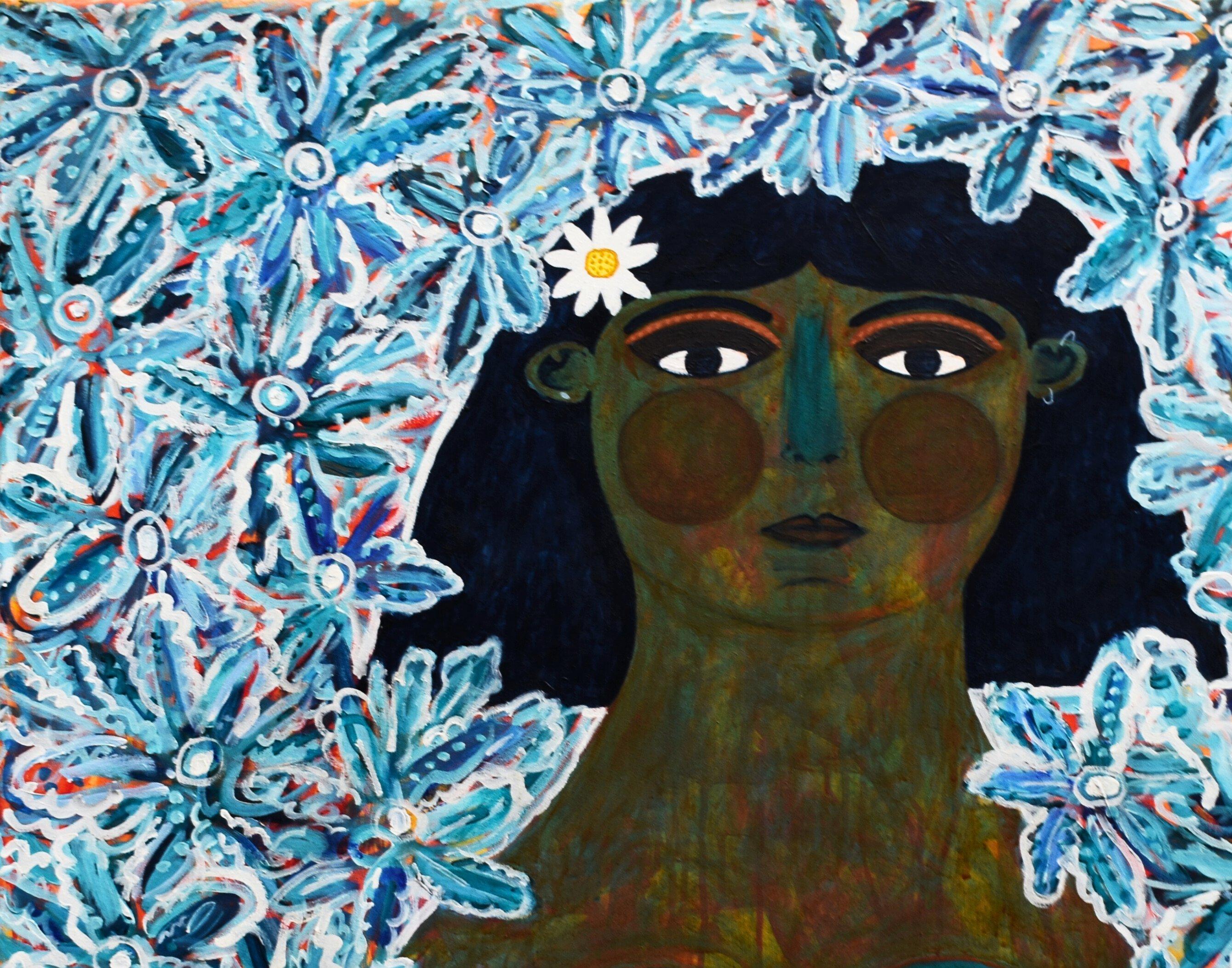 Portrait of Celeste, Contemporary Art, Abstract Painting, 21st Century For Sale 1