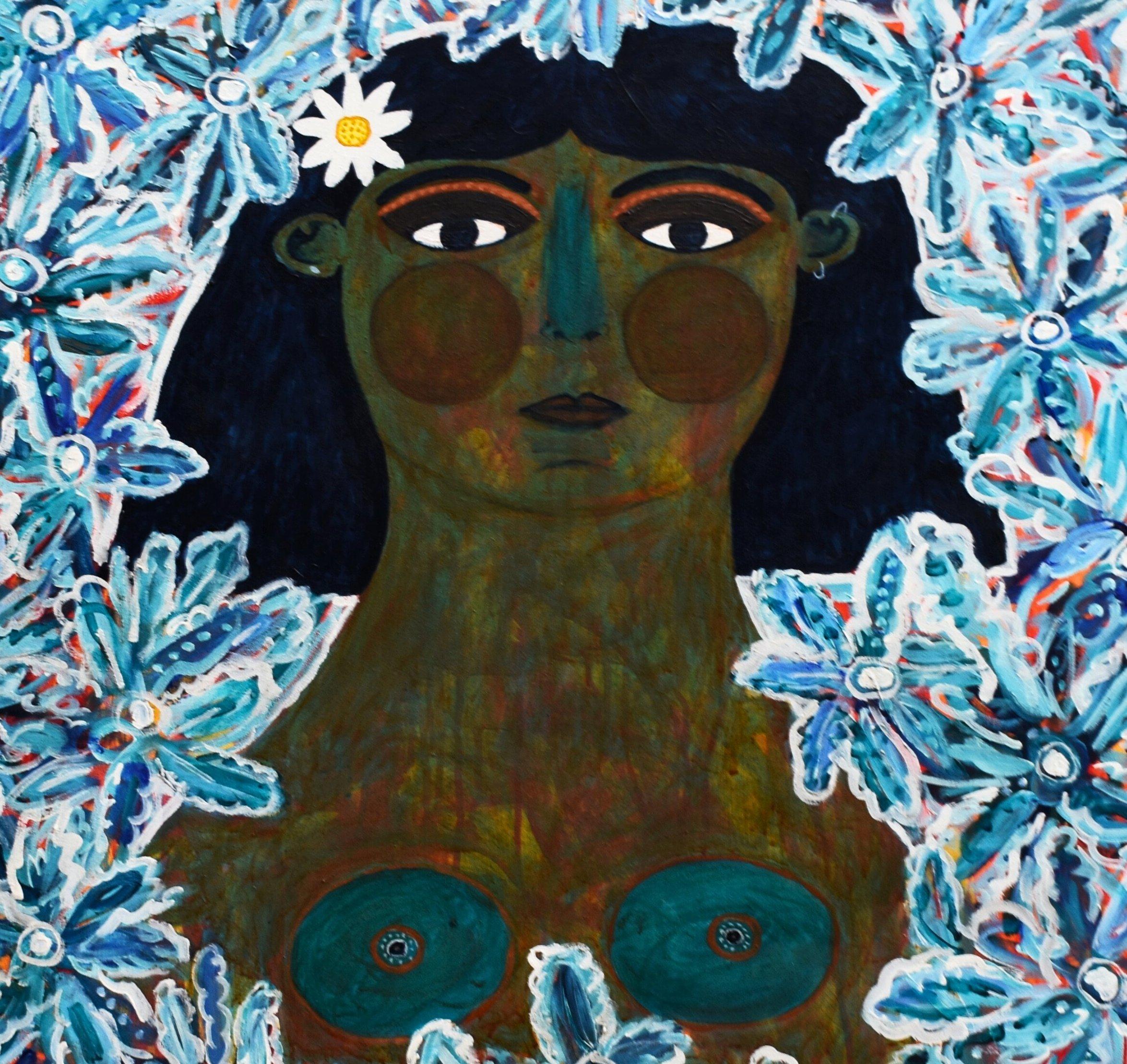 Portrait of Celeste, Contemporary Art, Abstract Painting, 21st Century For Sale 2