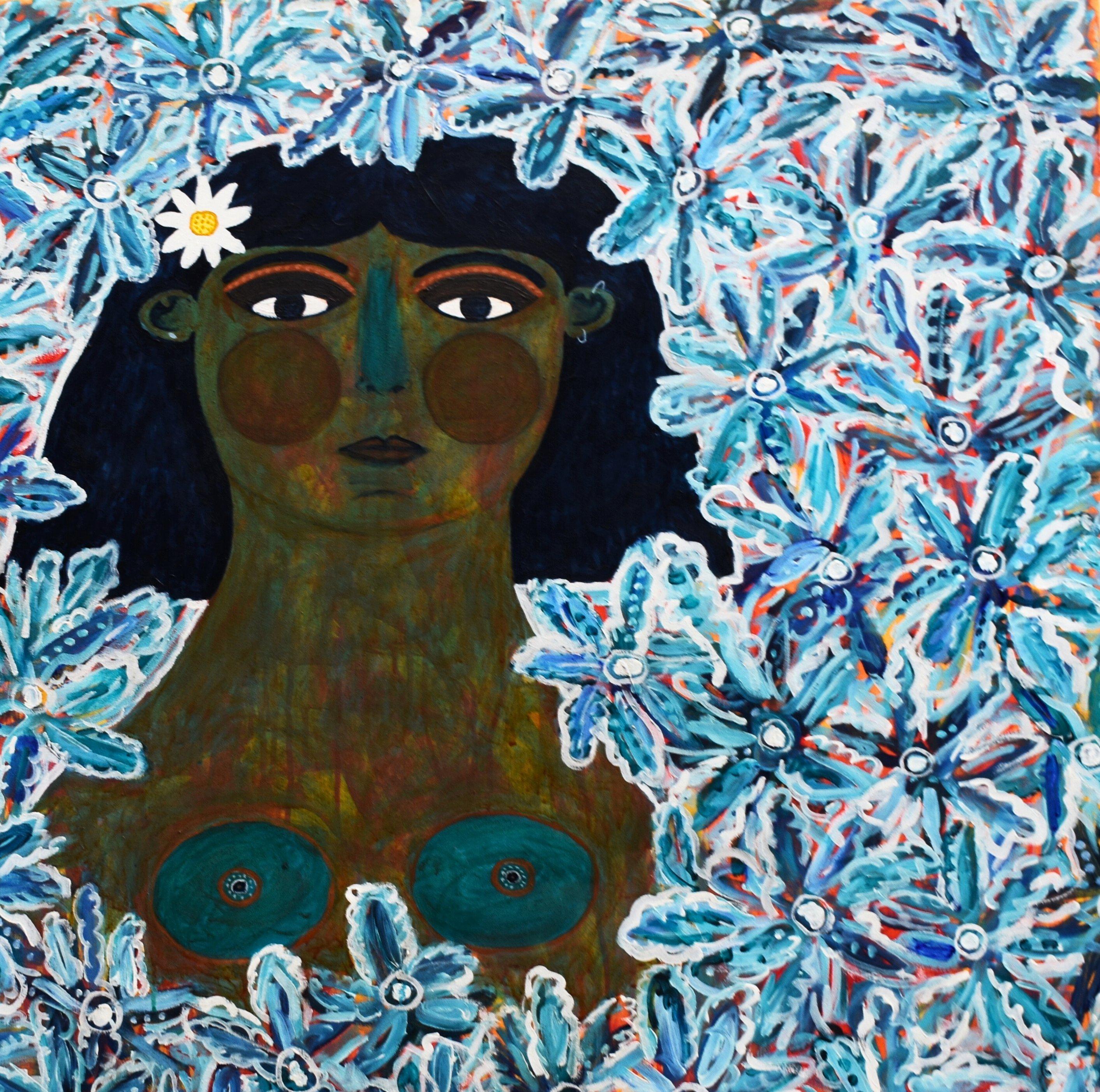 Portrait of Celeste, Contemporary Art, Abstract Painting, 21st Century For Sale 3