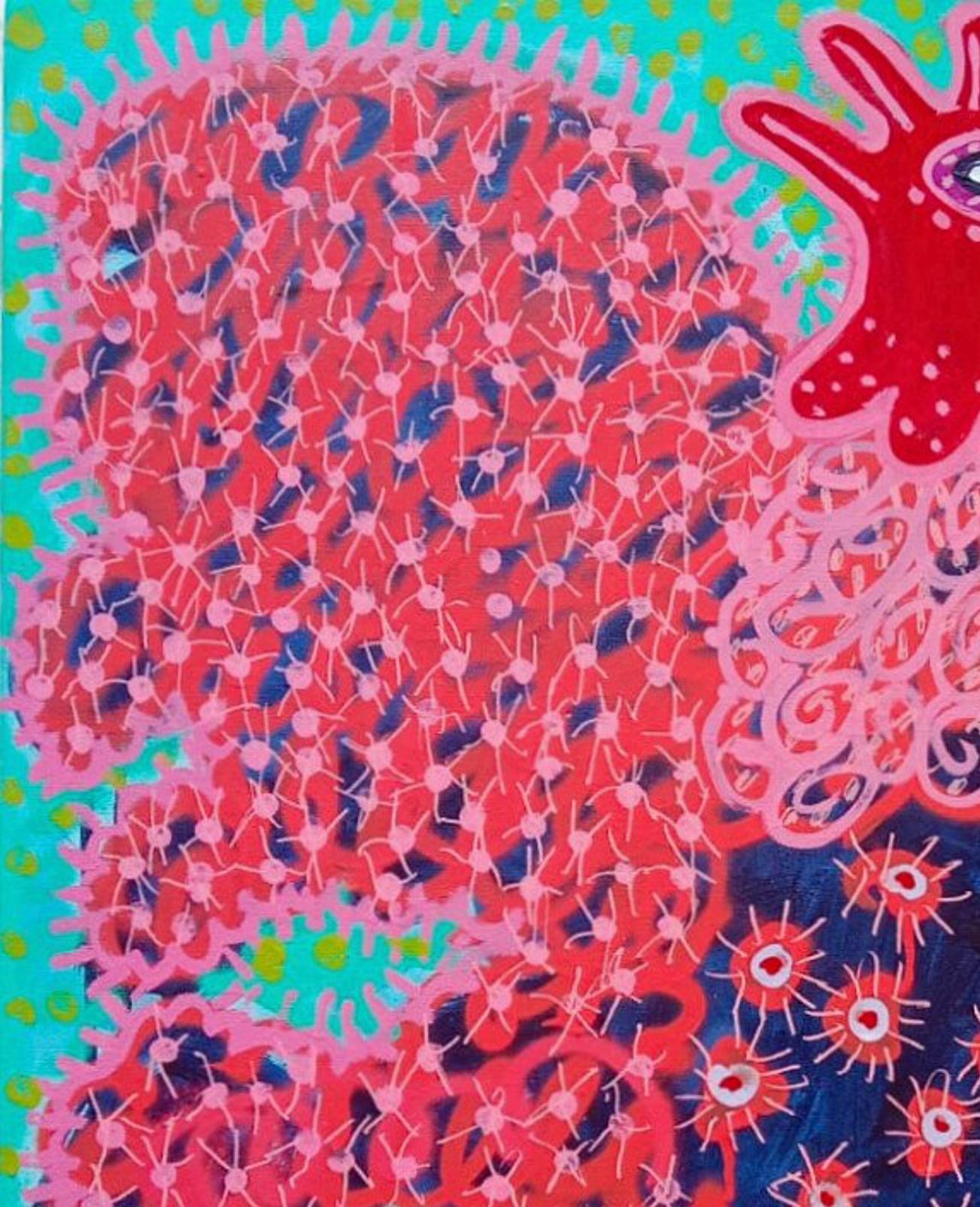 Hahnenkostüm I, Zeitgenössische Kunst, Abstrakte Malerei, 21. Jahrhundert im Angebot 1