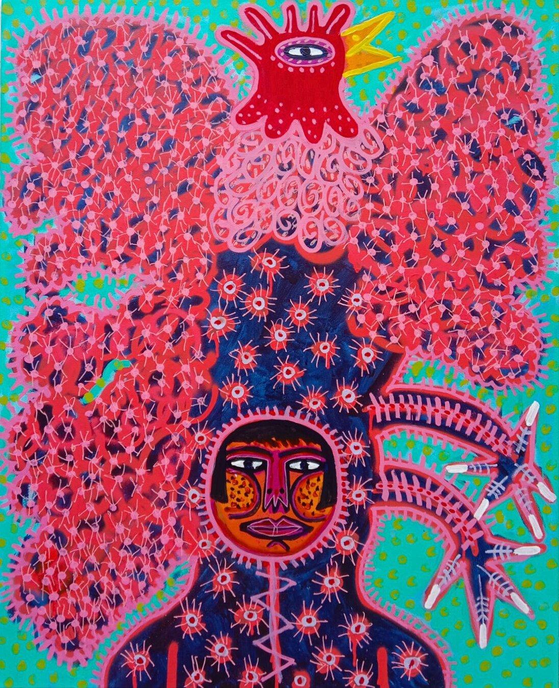 Hahnenkostüm I, Zeitgenössische Kunst, Abstrakte Malerei, 21. Jahrhundert