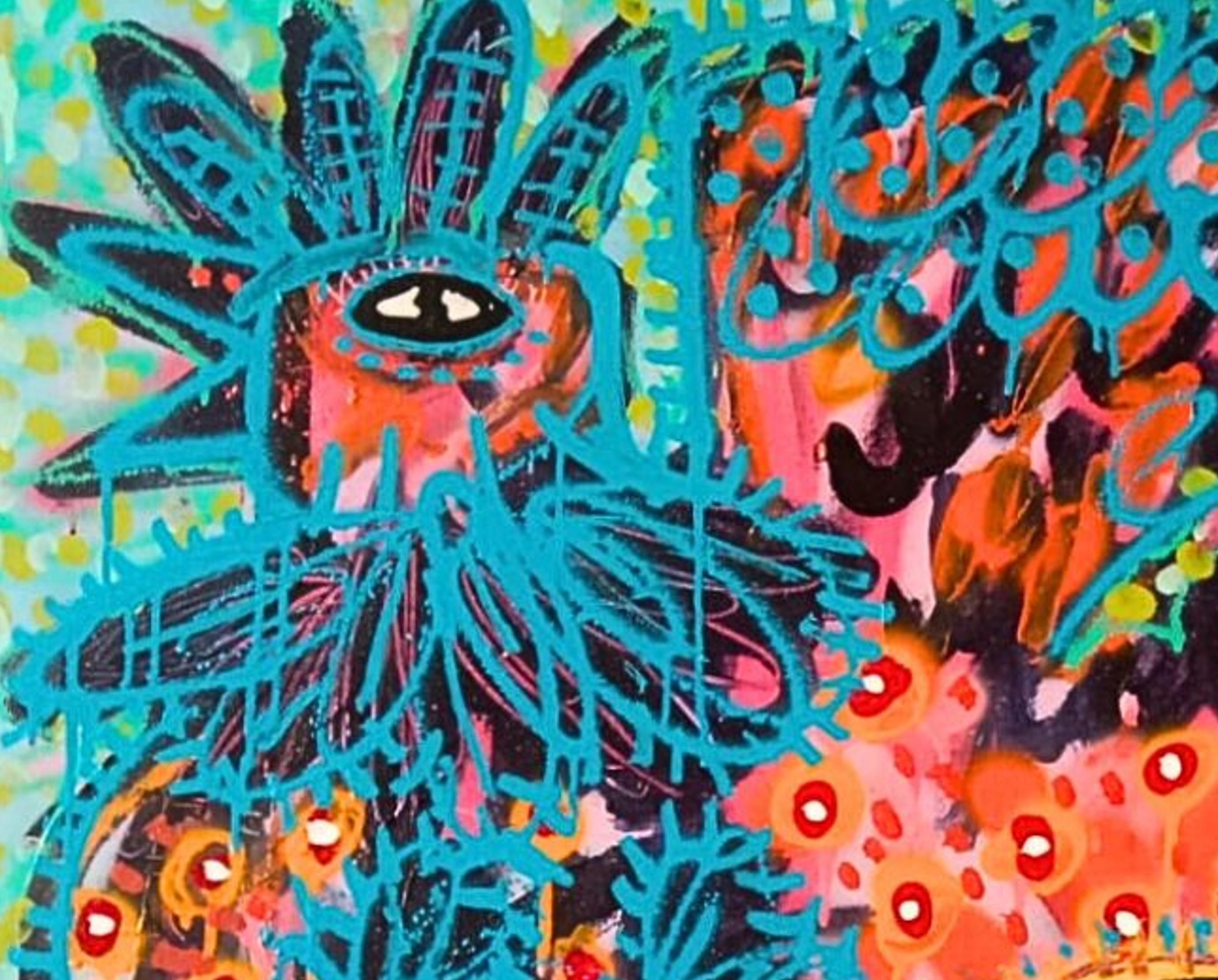 Costume de coq II, Art contemporain, Peinture abstraite, 21ème siècle - Painting de Manu Jorquera