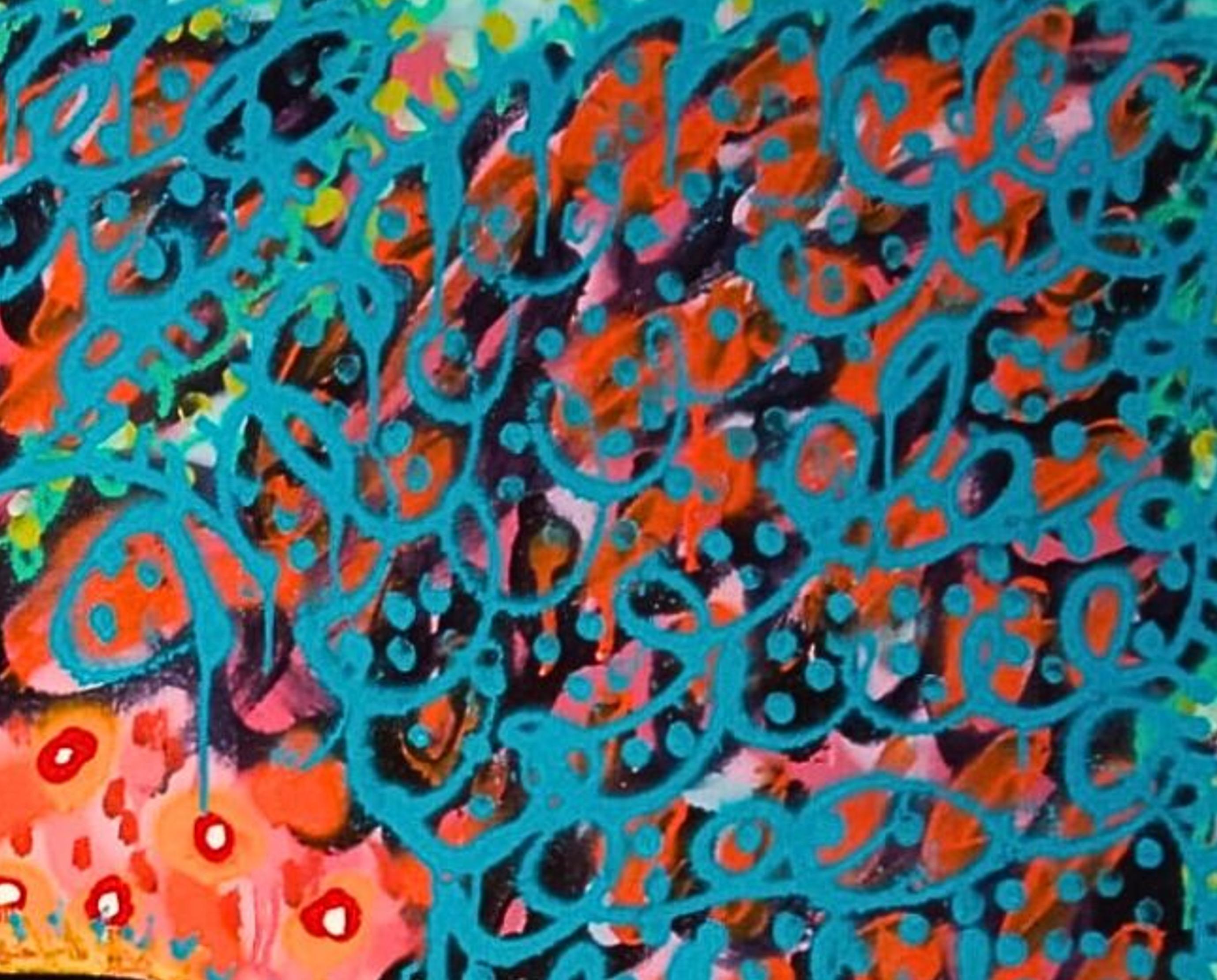 Costume de coq II, Art contemporain, Peinture abstraite, 21ème siècle - Abstrait Painting par Manu Jorquera