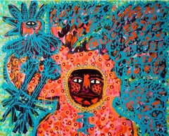 Hahnenkostüm II, Zeitgenössische Kunst, Abstrakte Malerei, 21. Jahrhundert