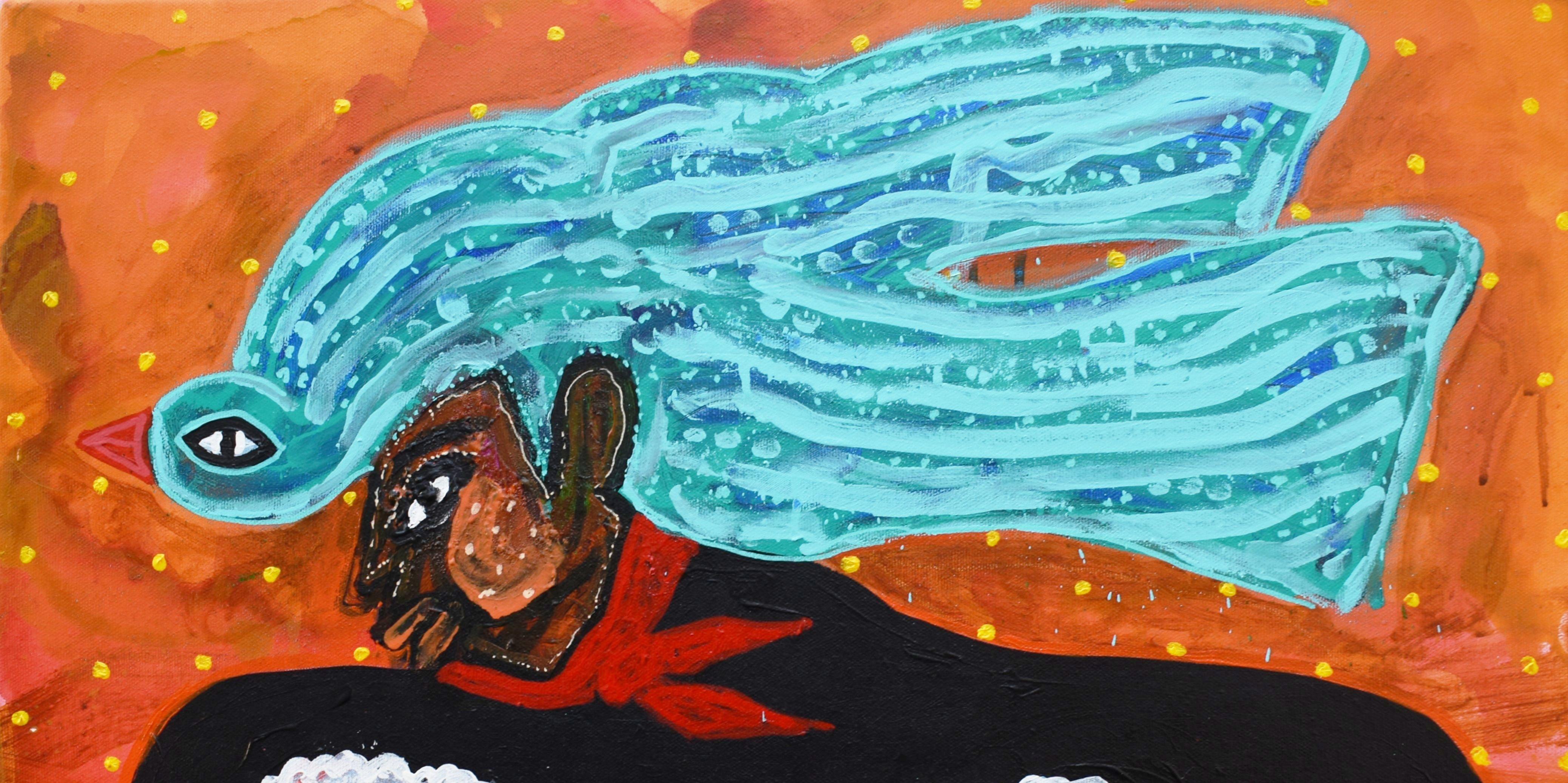 Die Friedenshirtin, Zeitgenössische Kunst, Abstrakte Malerei, 21. Jahrhundert – Painting von Manu Jorquera