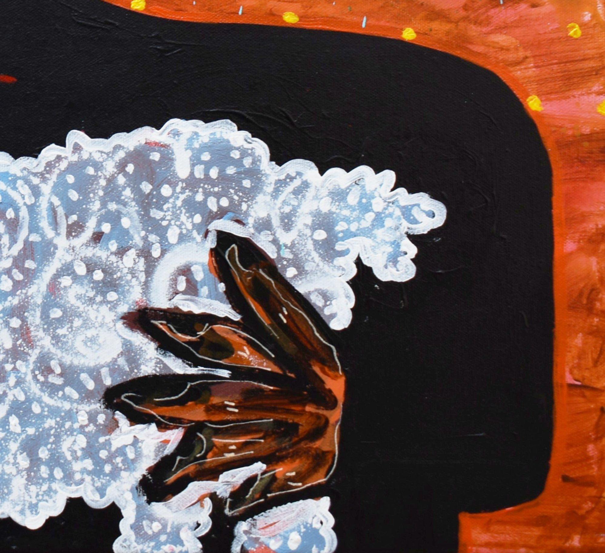 Zeitgenössische Kunst, Abstrakte Malerei
Gemischte Medien auf Leinwand
50 x 60 cm
Unterzeichnet

Über den Künstler
Manu Jorquera (1986) ist ein chilenischer bildender Künstler, der sich in seinen Arbeiten mit der Mestizen-Volkskultur Chiles und der