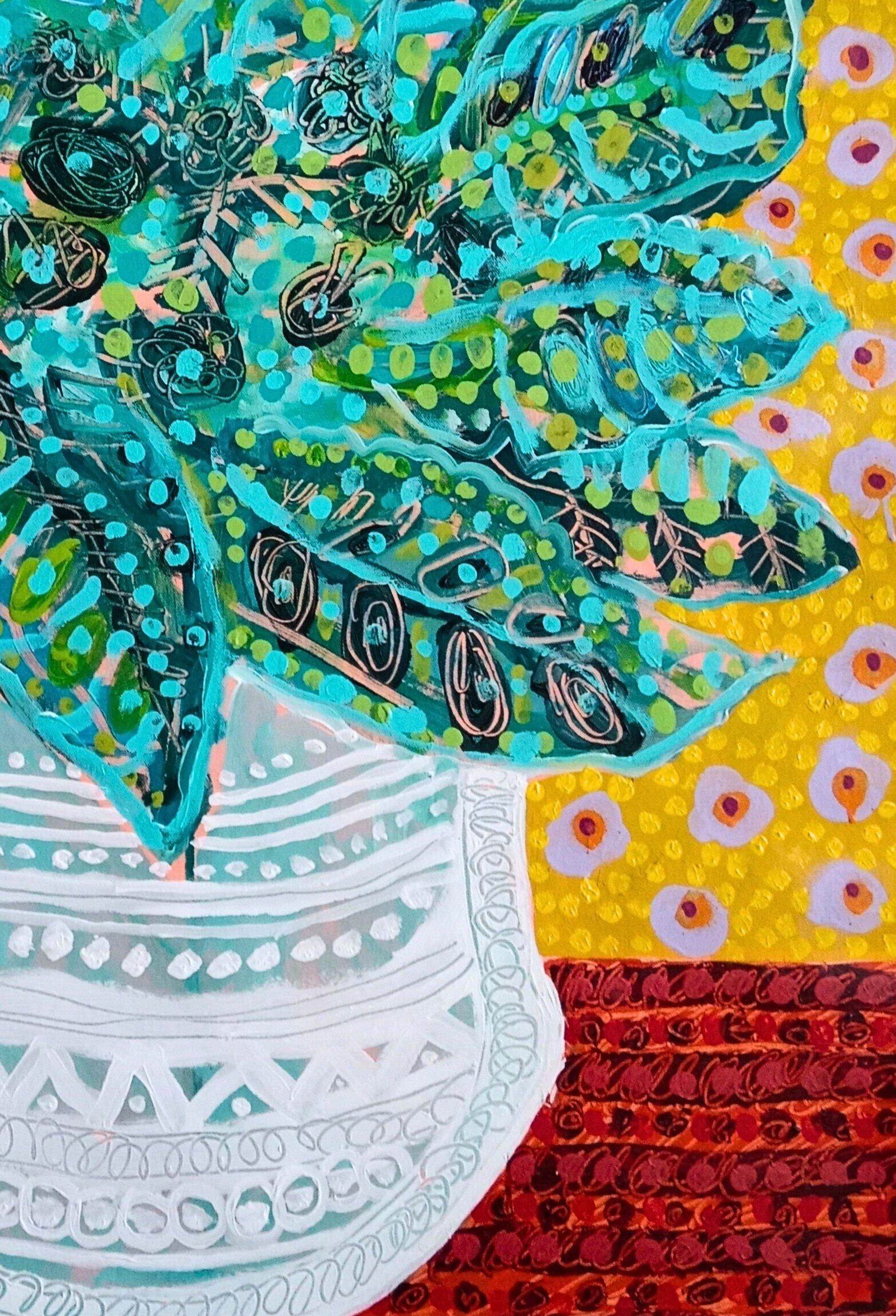 Zeitgenössische Kunst, Abstrakte Malerei
Gemischte Medien auf Leinwand
100 x 80 cm
Unterzeichnet

Über den Künstler
Manu Jorquera (1986) ist ein chilenischer bildender Künstler, der sich in seinen Arbeiten mit der Mestizen-Volkskultur Chiles und der