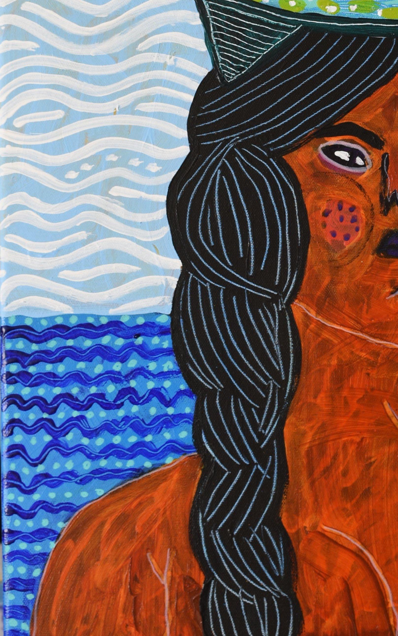 Mujer De Mar, Arte Contemporáneo, Pintura Abstracta, Siglo XXI - Abstract Painting Marrón de Manu Jorquera