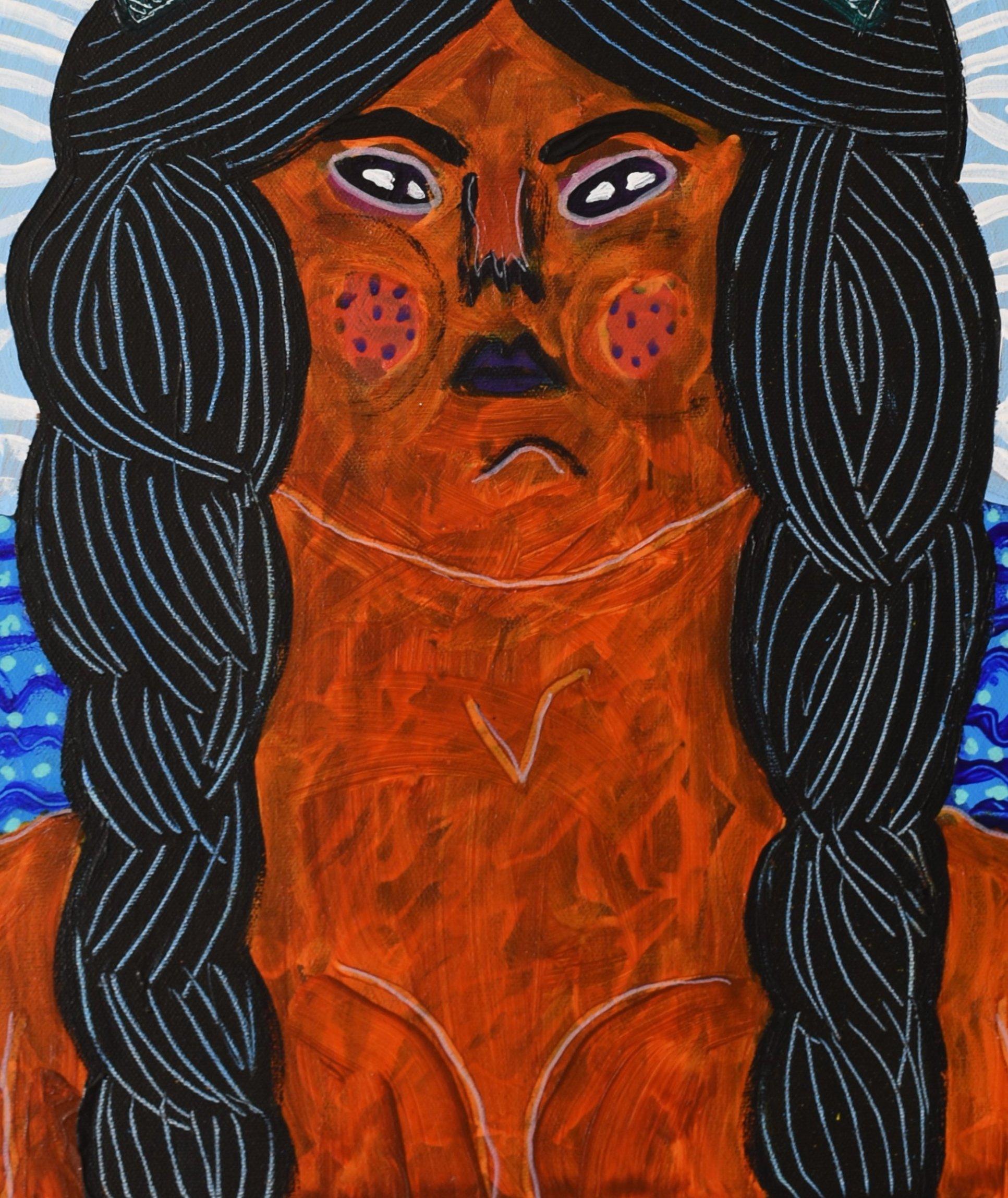 Arte contemporáneo, pintura abstracta
Técnica mixta sobre lienzo
50 x 60 cm
Firmado

Sobre el artista
Manu Jorquera (1986) es un artista visual chileno cuya obra explora la cultura popular mestiza de Chile y la identidad latinoamericana en general.