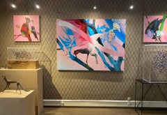 Celebrating something II animal oil painting still life colored by M. Munoz