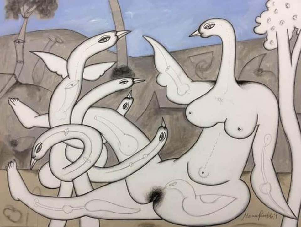 Untitled, Mixed Media on Canvas by Modern Indian Artist "In Stock"