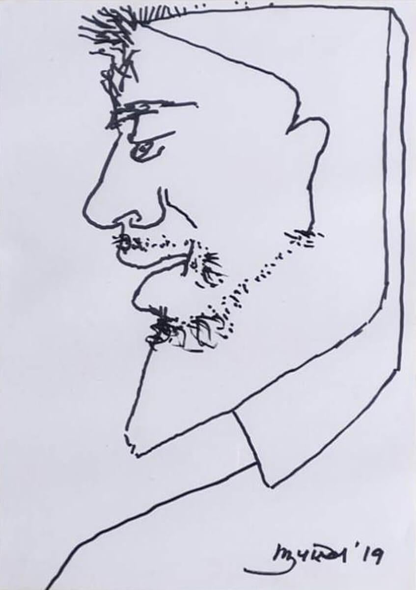 Untitled, Figurative, Pen & Ink on Paper by Modern Indian Manu Parekh "En stock"