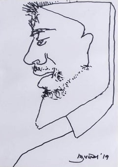 Untitled, Figurative, Pen & Ink on Paper by Modern Indian Manu Parekh "En stock"