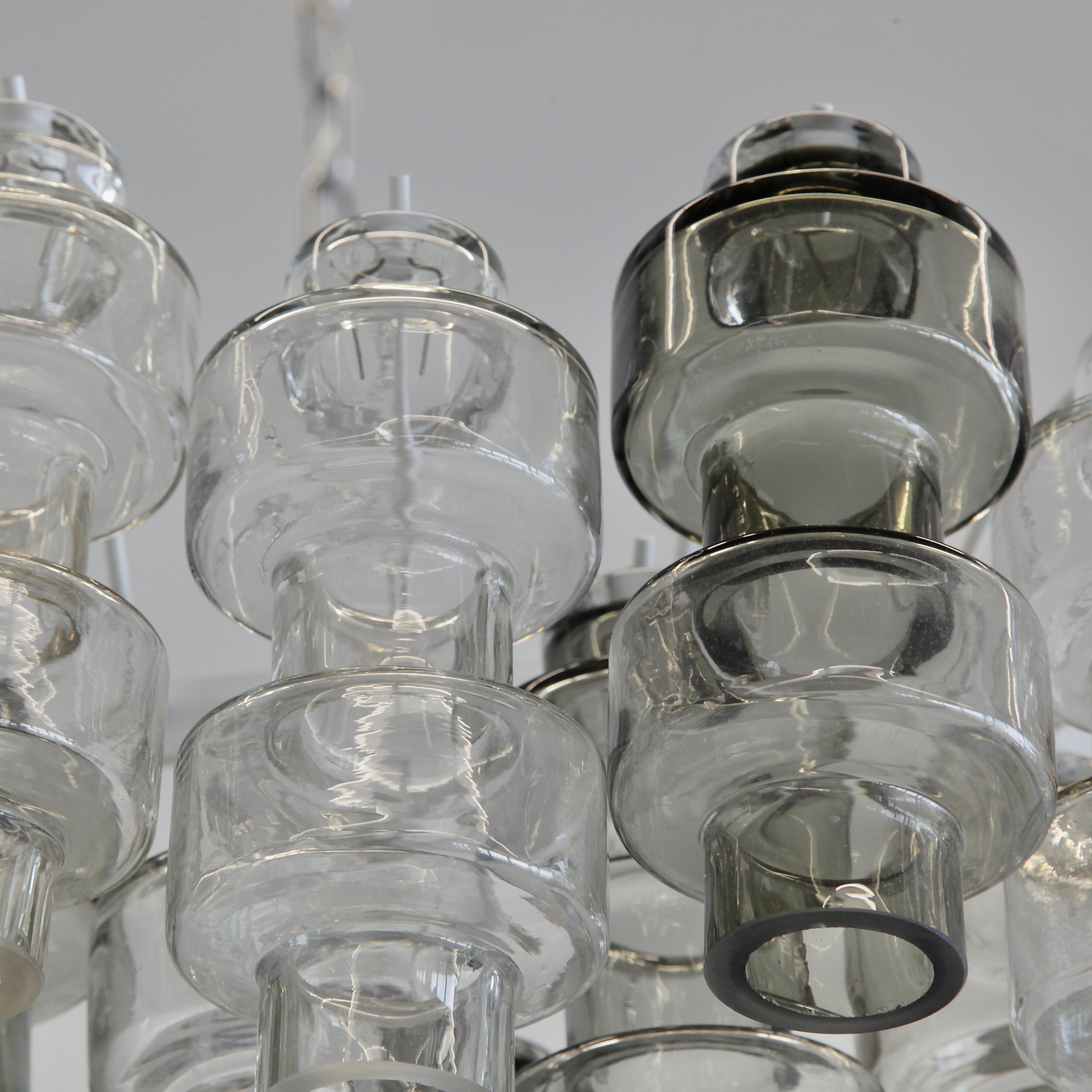 Organic Modern Manubri Murano Glass Chandelier 'clear/ slightly tinted/ smoke glass'