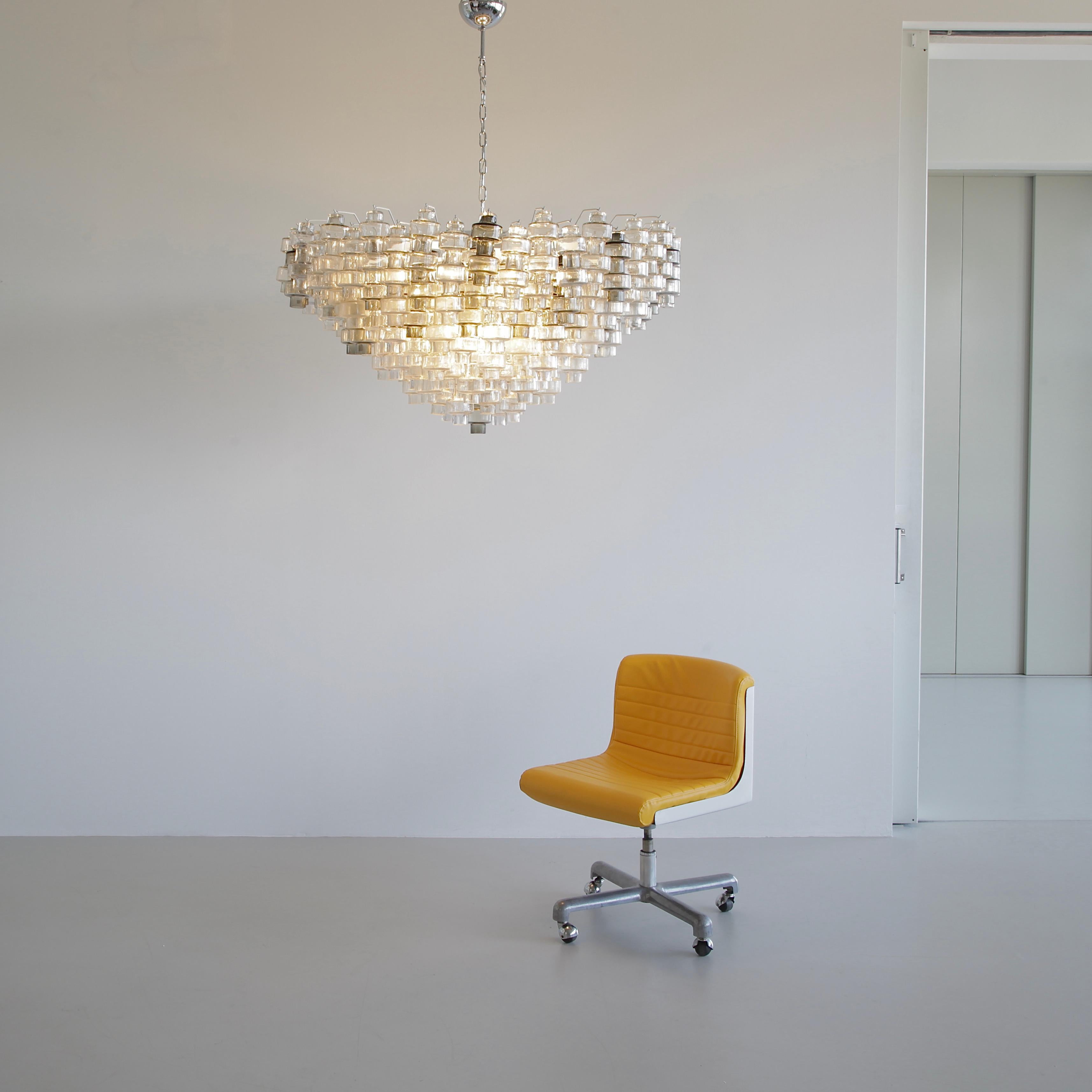 Contemporary Manubri Murano Glass Chandelier 'clear/ slightly tinted/ smoke glass'