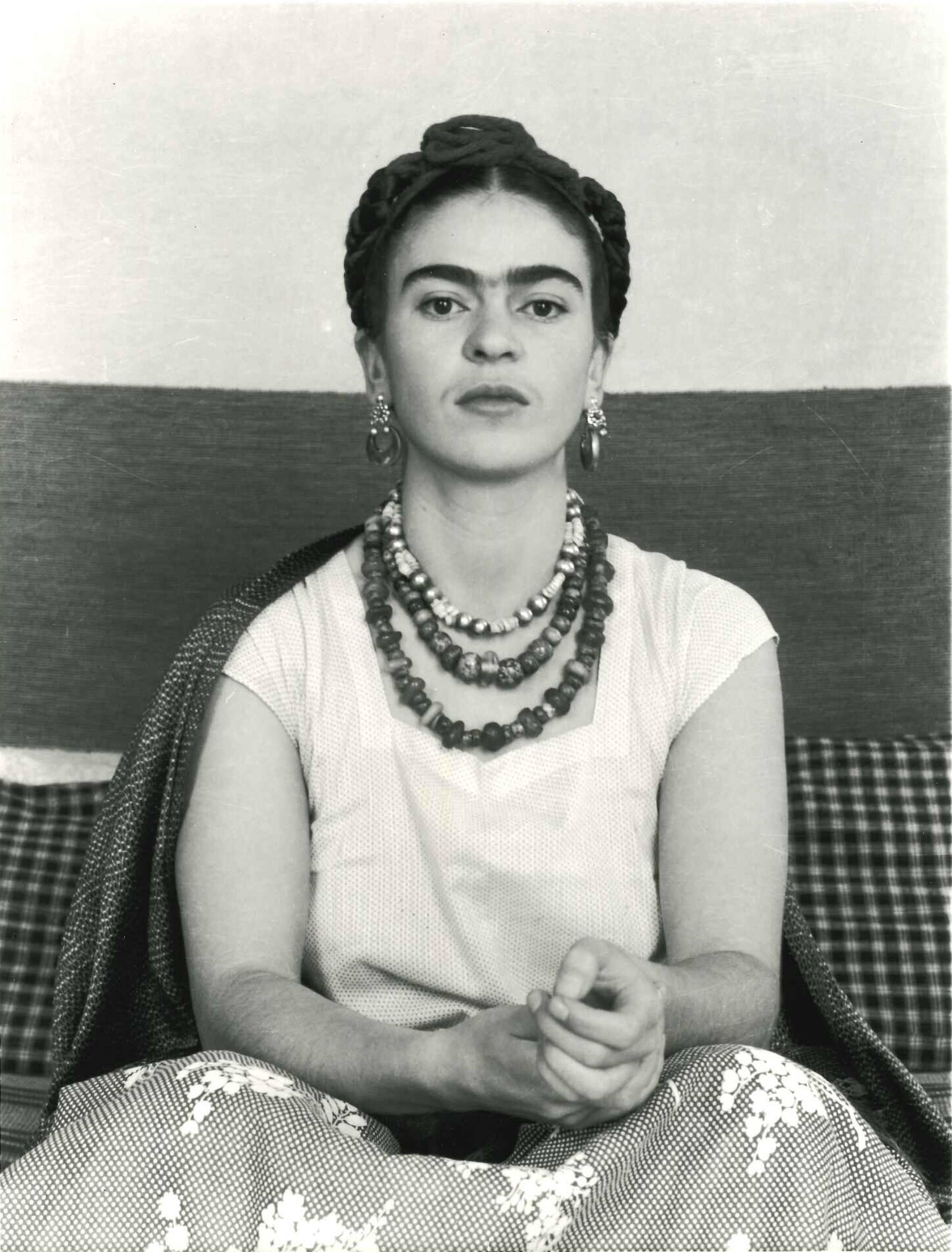 Manuel Alvarez Bravo Portrait Photograph - Frida Seated, Puente de Alvarado Studio, 1937