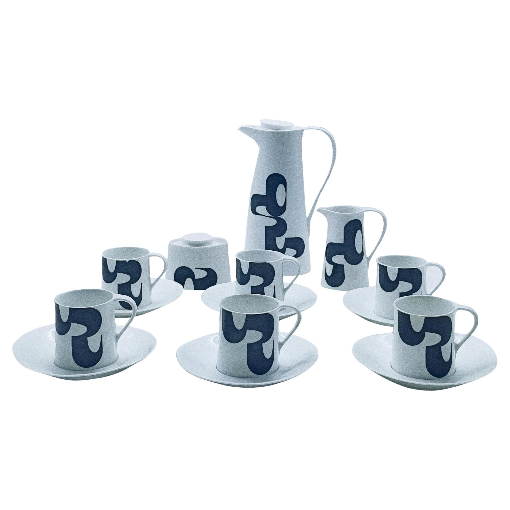 Manuel Barbadillo for Bidasoa "Oval" Ceramic Coffee Service, Spain 60' For Sale