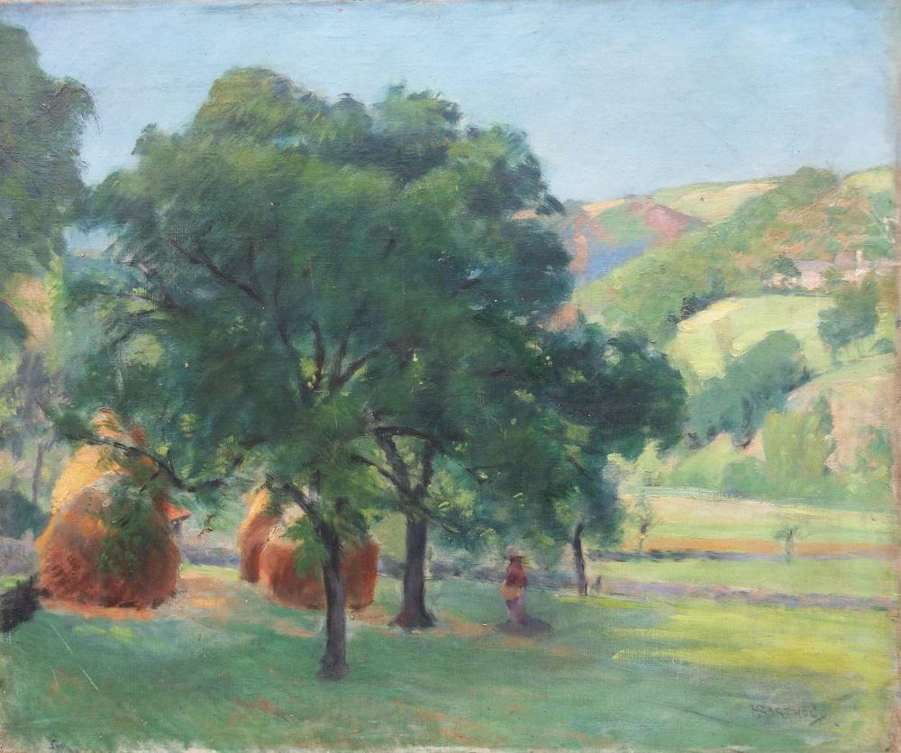 Landscape Painting Manuel Barthold - Chemins de foin