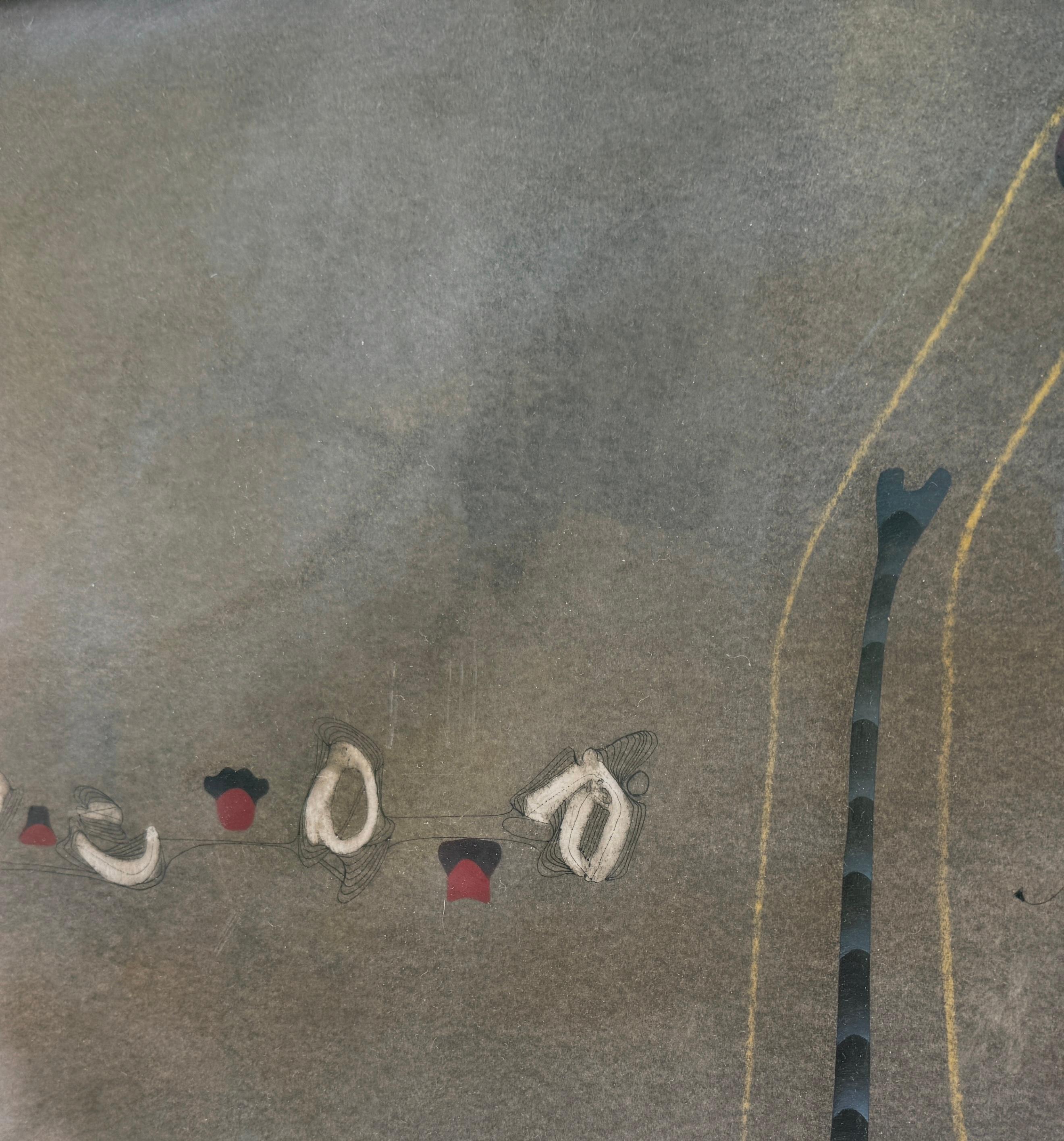 Mixed media on paper Manuel Bea Cervera abstract art For Sale 4