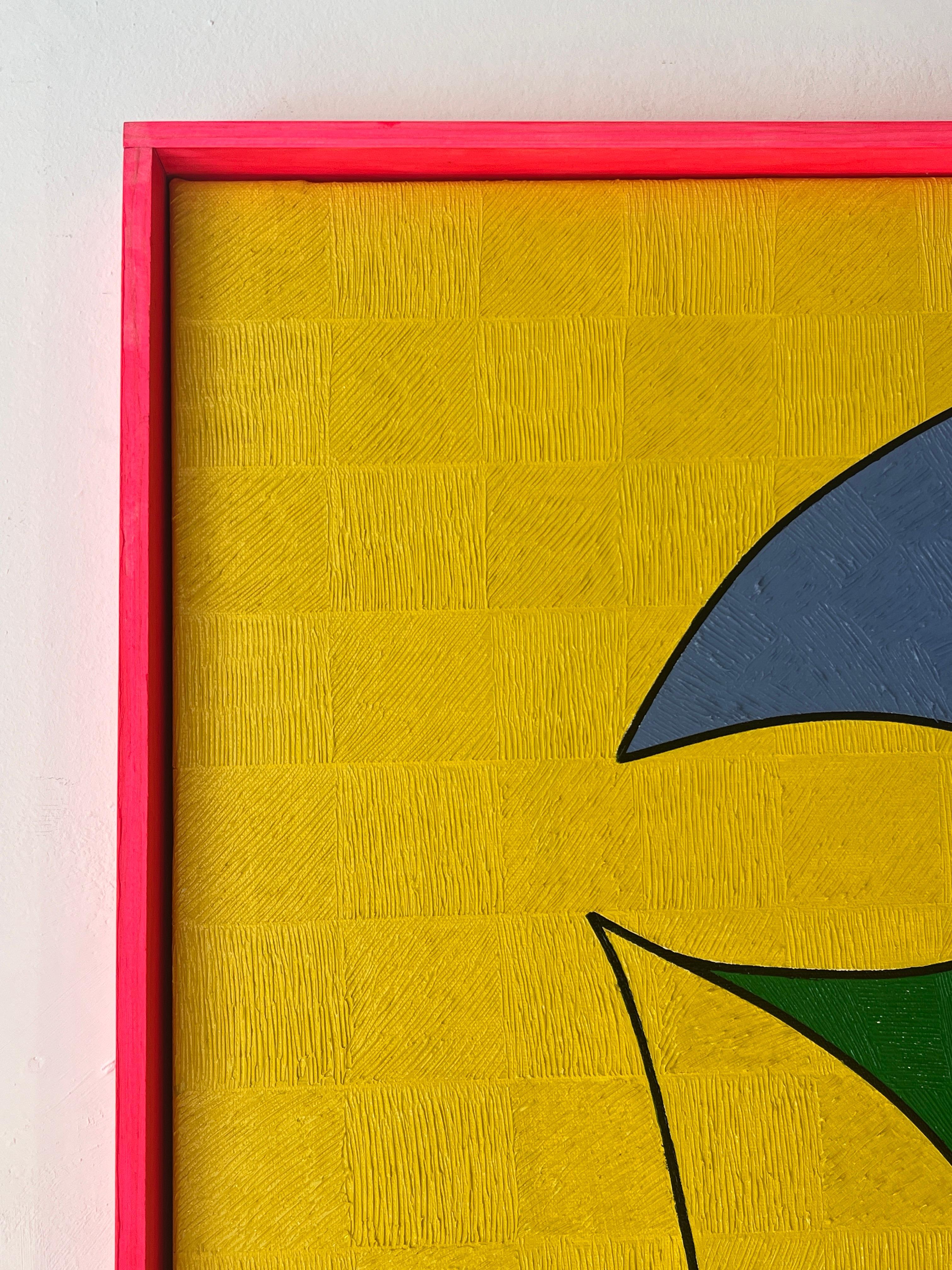 El Jardín del orden y el caos - Yellow Abstract Painting by Manuel Bracamonte Conde