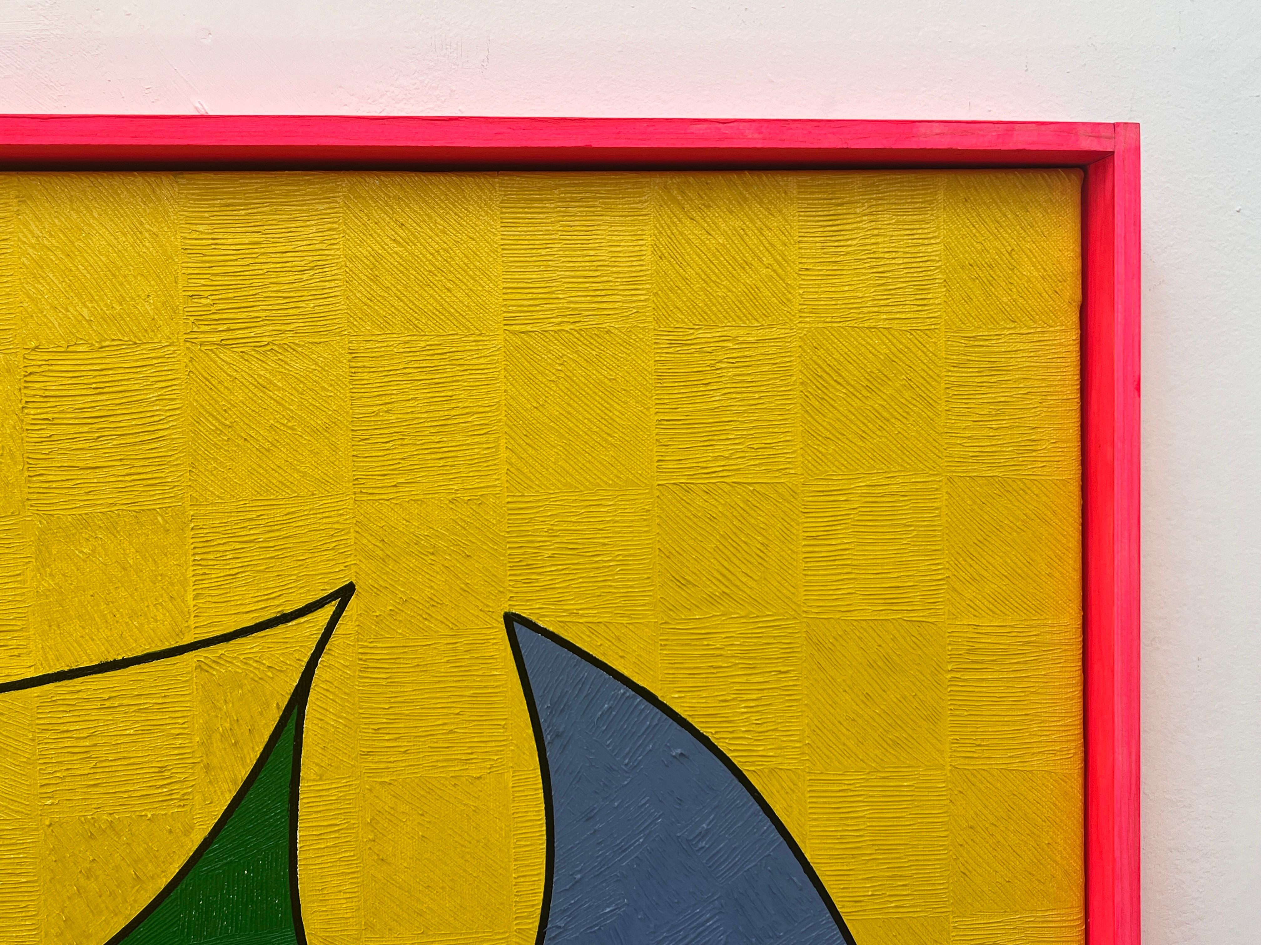 Le jardin de l'ordre et du chaos - Jaune Abstract Painting par Manuel Bracamonte Conde