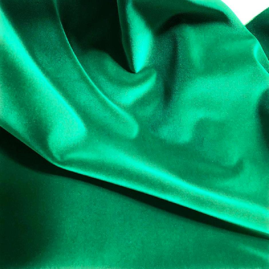 Czech Manuel Canovas Emeraude Cotton Velvet Rivoli, Emerald Green, Jewel Tone Textile For Sale