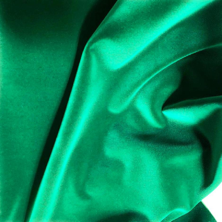 Manuel Canovas Emeraude Cotton Velvet Rivoli, Emerald Green, Jewel Tone Textile In Good Condition For Sale In Brooklyn, NY