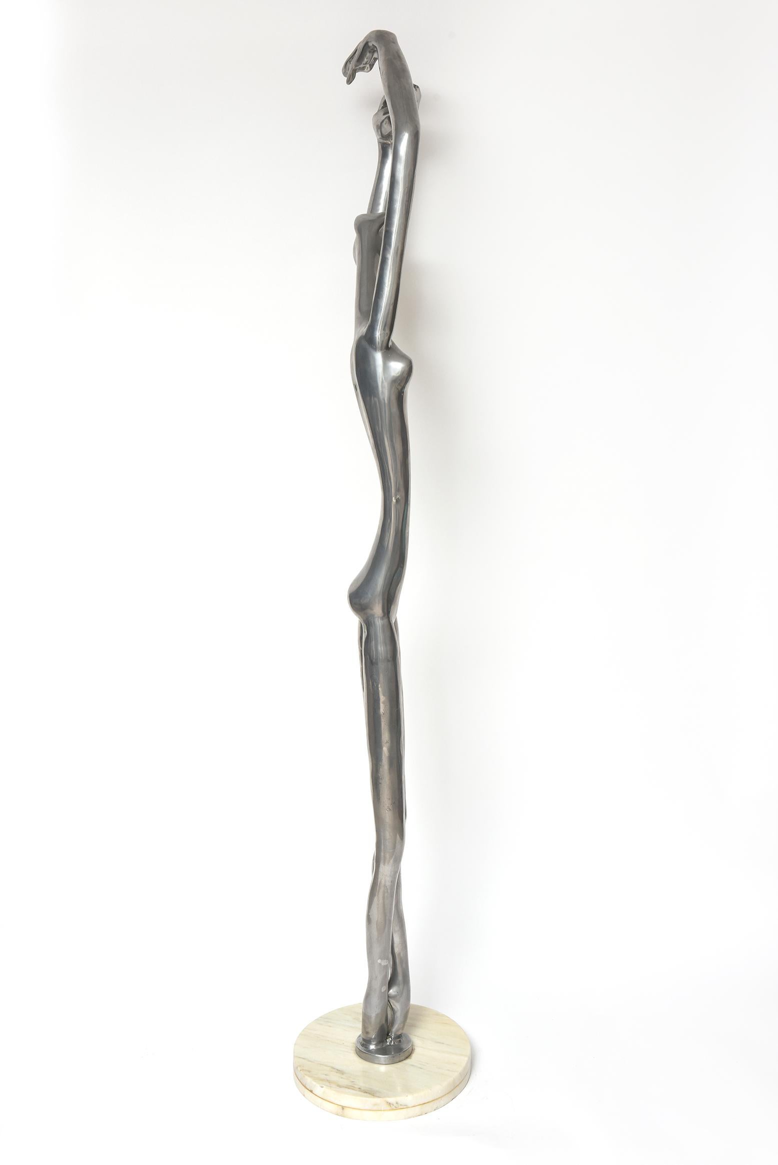Manuel Carbonell - Sculpture originale d'une figure de danseuse en aluminium coulé - Artiste cubain en vente 3