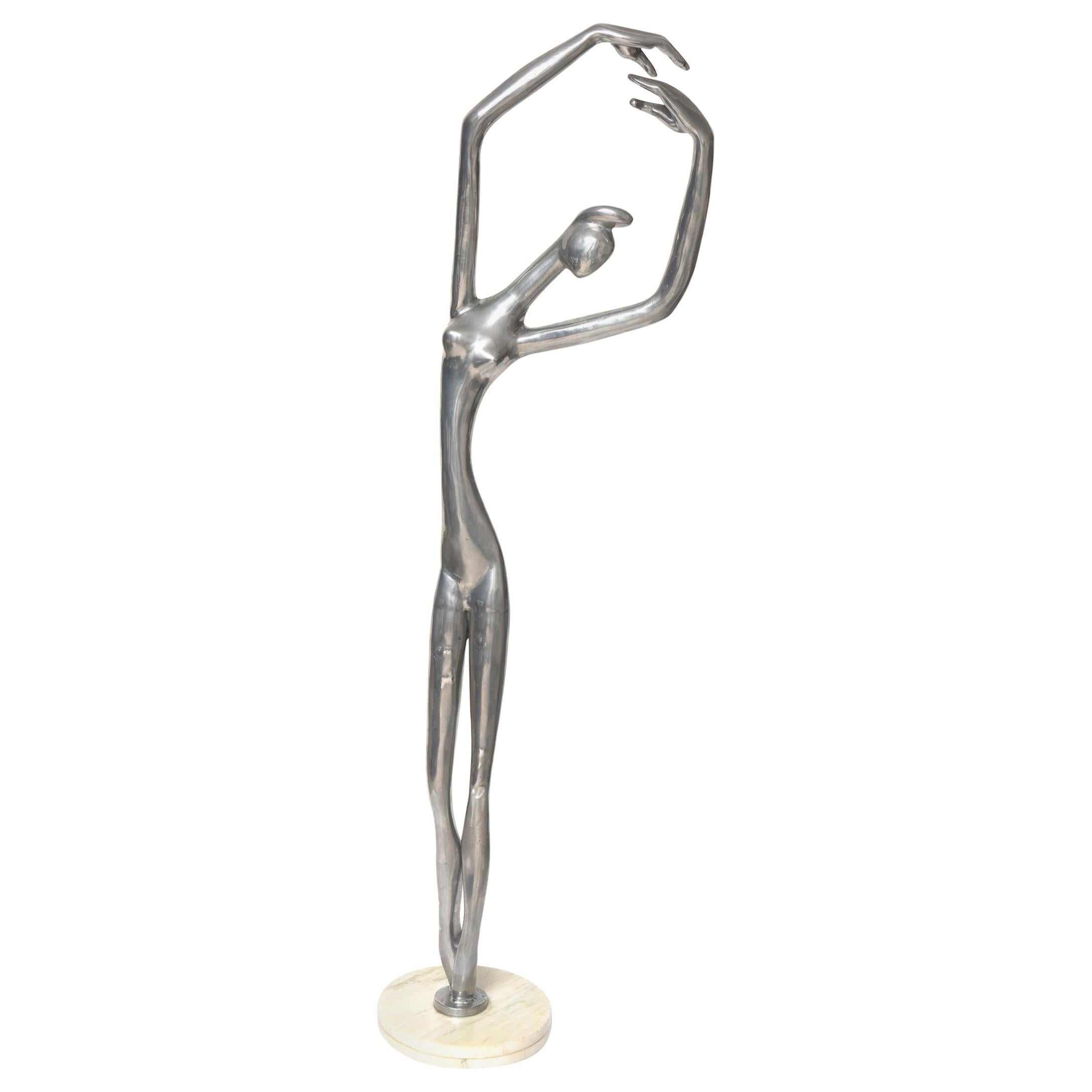 Manuel Carbonell - Sculpture originale d'une figure de danseuse en aluminium coulé - Artiste cubain