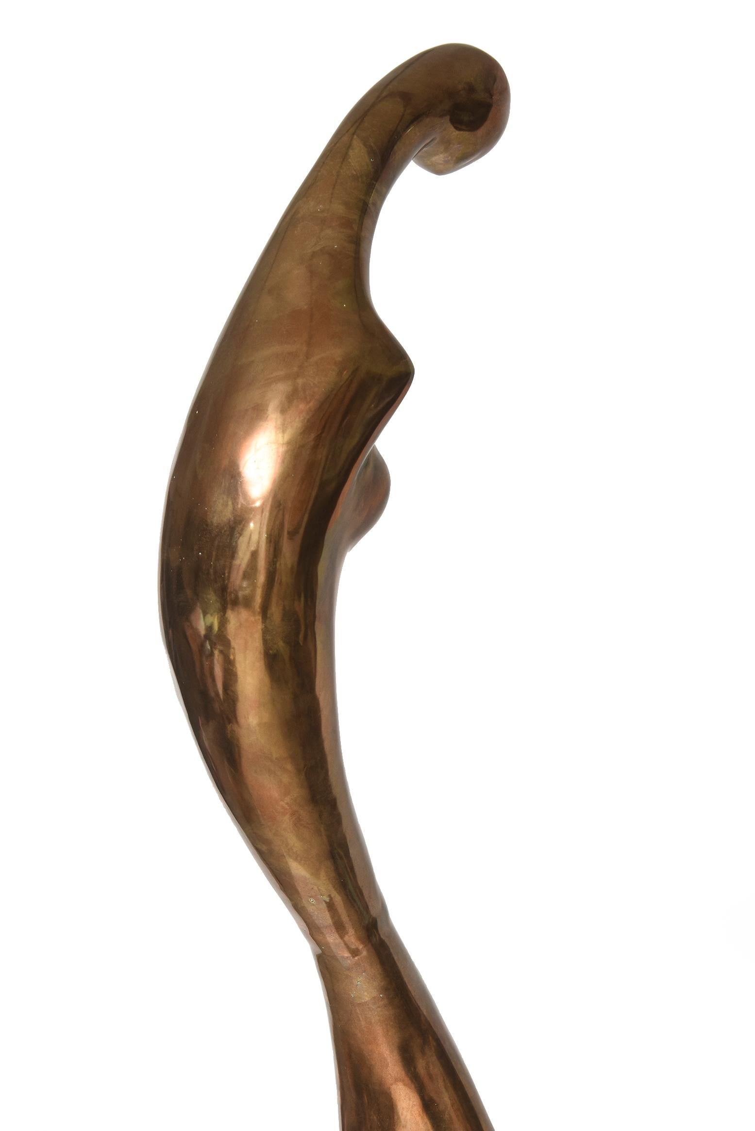 20th Century Manuel Carbonell Limited Edition Simple Form Figure Bronze Sculpture, circa 1976 For Sale