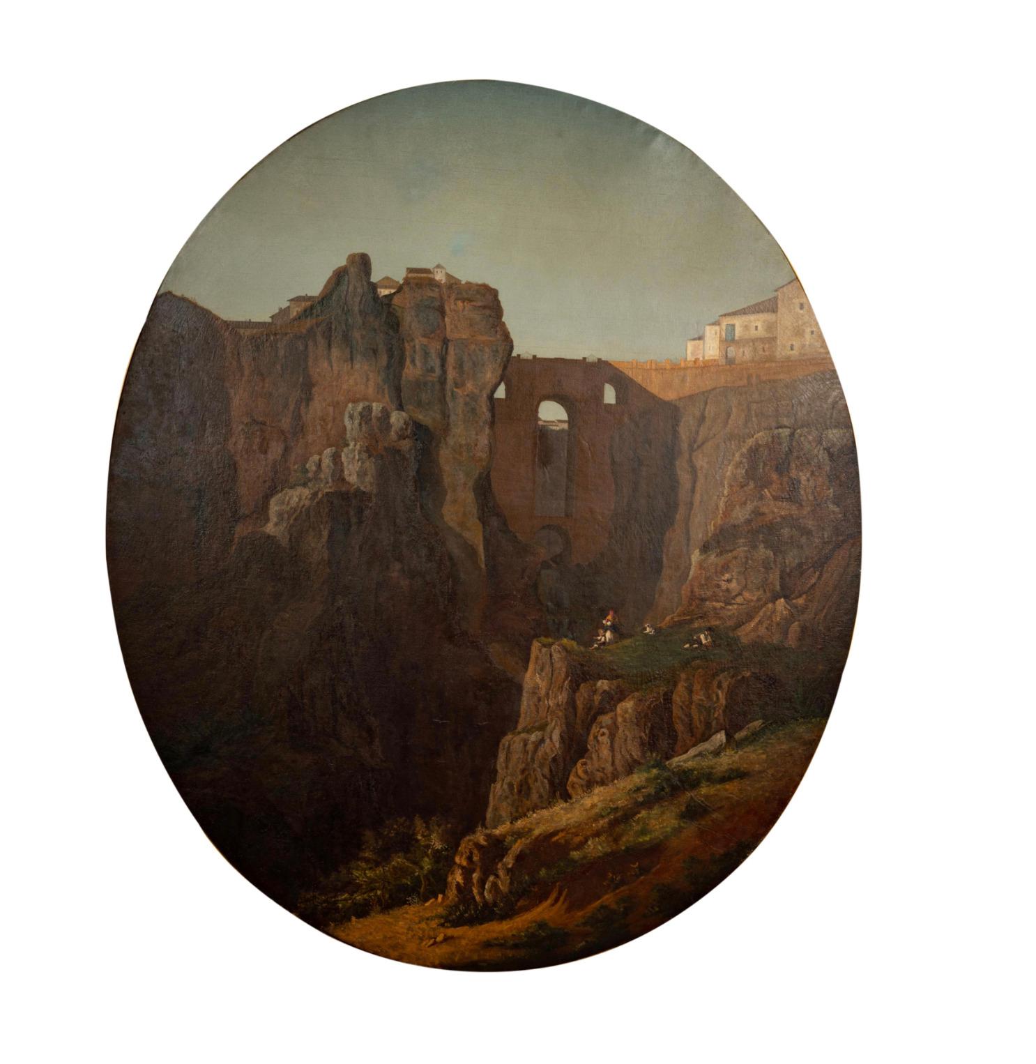 Manuel Criado y Baca 1839-1899 Paso de los Gaitanes Malaga, Spanien Leinwand (Spanisch) im Angebot